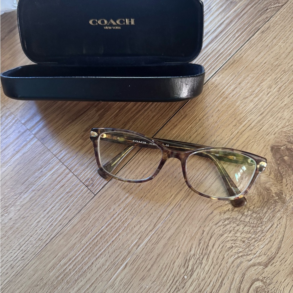 Coach Brown Tortoise Eyeglasses with Black Case